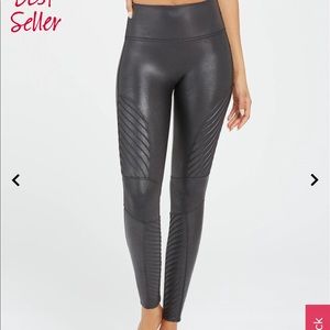 spanx faux leather moto legging